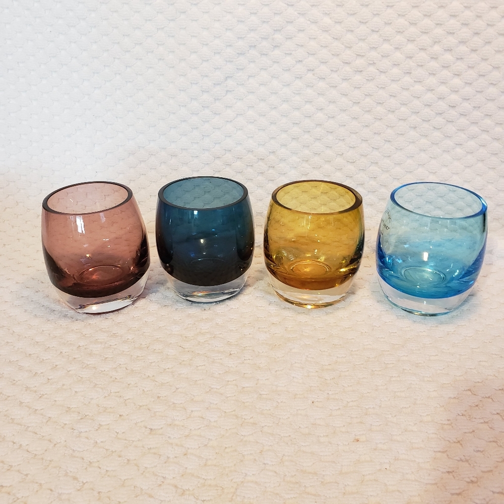 4 glass tea light holders
